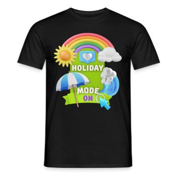 Urlaub, Holiday-Mode-On lustiger Spruch, 3D Design - Männer T-Shirt - Schwarz - Vorne - AI Model Male 178 light (178cm)