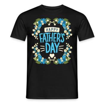 Fathers Day Vatertag Maiglöckchen-Motiv Typografie - Männer T-Shirt - Schwarz - Vorne - AI Model Male 178 light (178cm)