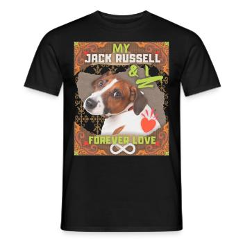 Jack Russell Terrier, saying - Men's T-Shirt - black - Front - AI Model Male 178 light (178cm)