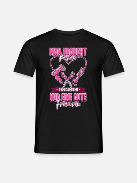 Friseurin - Männer T-Shirt - Schwarz