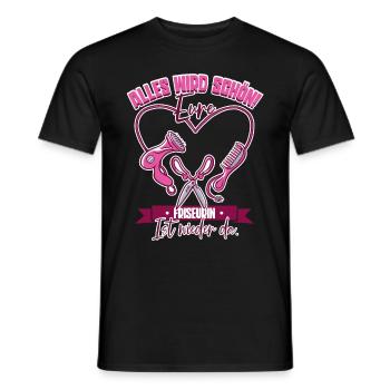 Friseurin - Männer T-Shirt - Schwarz - Vorne - AI Model Male 178 light (178cm)