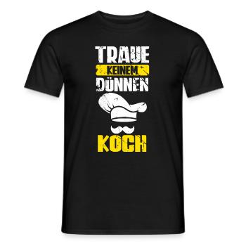 Traue Keinem Dünnen Koch - Männer T-Shirt - Schwarz - Vorne - AI Model Male 178 light (178cm)