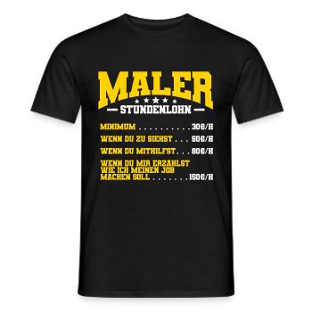 Maler Stundenlohn - Männer T-Shirt - Schwarz - Vorne - AI Model Male 178 light (178cm)
