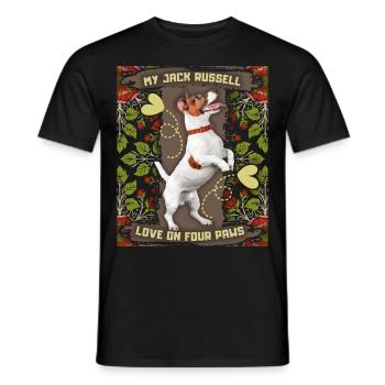 Jack Russell Terrier, Chien, Meilleur Ami - T-shirt homme - noir - Devant - AI Model Male 178 light (178cm)