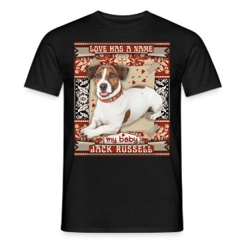 Jack-Russell-Terrier, Hund, Liebe-Love - Männer T-Shirt - Schwarz - Vorne - AI Model Male 178 light (178cm)