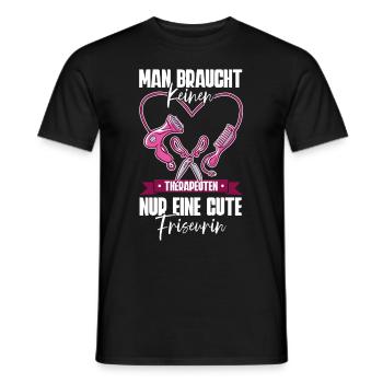 Friseurin - Männer T-Shirt - Schwarz - Vorne - AI Model Male 178 light (178cm)