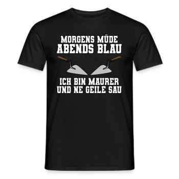 Maurer - Männer T-Shirt - Schwarz - Vorne - AI Model Male 178 light (178cm)