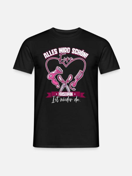 Friseurin - Männer T-Shirt - Schwarz