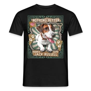 Mignon Jack Russell terrier, dicton drôle - T-shirt homme - noir - Devant - AI Model Male 178 light (178cm)