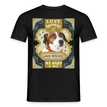 Jack-Russell-Terrier, Hund, Spruch Love-Forever - Männer T-Shirt - Schwarz - Vorne - AI Model Male 178 light (178cm)
