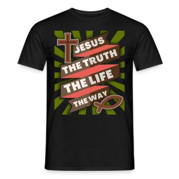 Jesus Christus Jesus-Spruch christliche Motivation - Männer T-Shirt - Schwarz - Vorne - AI Model Male 178 light (178cm)