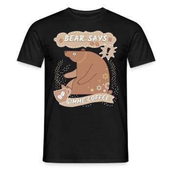 Lustiger Bär, Kaffee Bär, lustiger Kaffee-Spruch - Männer T-Shirt - Schwarz - Vorne - AI Model Male 178 light (178cm)
