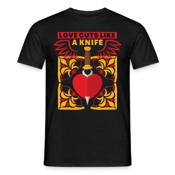 Love-Love, funny saying for Valentine's Day - Men's T-Shirt - black - Front - AI Model Male 178 light (178cm)