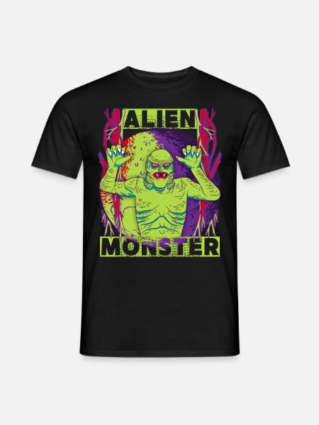 Alien Alien Alien Monster Hauska sanonta - Miesten T-paita - musta