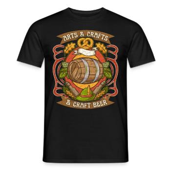 Arts & Crafts, Craft-Beer Art and Beer - Men's T-Shirt - black - Front - AI Model Male 178 light (178cm)