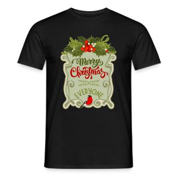 Merry Christmas everyone, Frohe Weihnachten Spruch - Männer T-Shirt - Schwarz - Vorne - AI Model Male 178 light (178cm)
