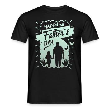 Father's Day, Father-and-Daughter, Happy Father's Day - Men's T-Shirt - black - Front - AI Model Male 178 light (178cm)