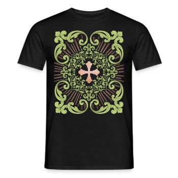 Jesus Cross, Jesus Christ Cross, Vintage Cross - Men's T-Shirt - black - Front - AI Model Male 178 light (178cm)