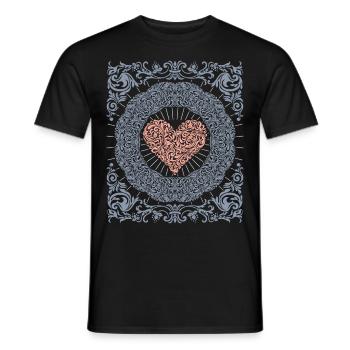 Herz-Ornament, romantisches Valentinstag-Motiv - Männer T-Shirt - Schwarz - Vorne - AI Model Male 178 light (178cm)