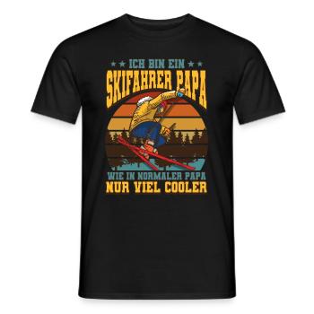 Skifahren Ski Papa - Männer T-Shirt - Schwarz - Vorne - AI Model Male 178 light (178cm)