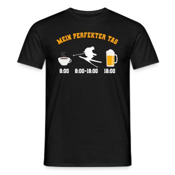 Skifahren Ski - Männer T-Shirt - Schwarz - Vorne - AI Model Male 178 light (178cm)