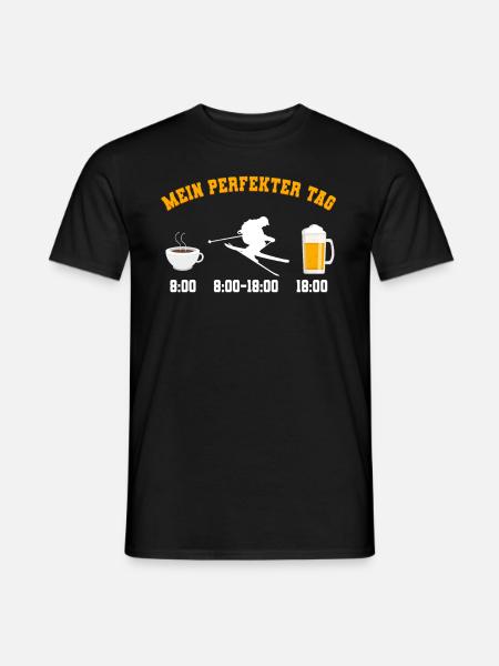 Skifahren Ski - Männer T-Shirt - Schwarz