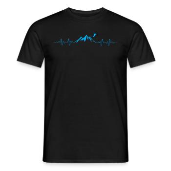 Skiing Ski Heartbeat - Men's T-Shirt - black - Front - AI Model Male 178 light (178cm)