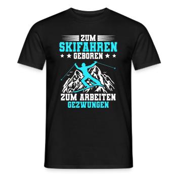 Skifahren Ski - Männer T-Shirt - Schwarz - Vorne - AI Model Male 178 light (178cm)
