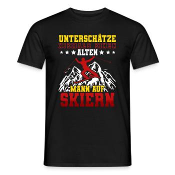 Skifahren Ski - Männer T-Shirt - Schwarz - Vorne - AI Model Male 178 light (178cm)