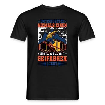 Skifahren Ski - Männer T-Shirt - Schwarz - Vorne - AI Model Male 178 light (178cm)