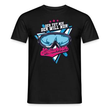 Skifahren Ski - Männer T-Shirt - Schwarz - Vorne - AI Model Male 178 light (178cm)