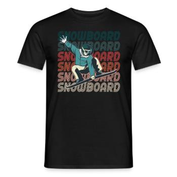 Snowboard - Männer T-Shirt - Schwarz - Vorne - AI Model Male 178 light (178cm)