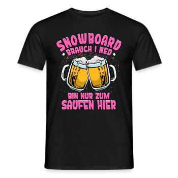 Snowboard - Männer T-Shirt - Schwarz - Vorne - AI Model Male 178 light (178cm)