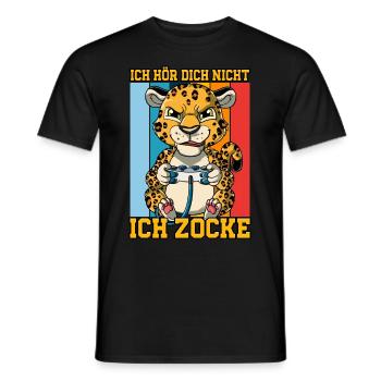 Zocken Gaming Ich Höre Dich Nicht Ich Zocke - Männer T-Shirt - Schwarz - Vorne - AI Model Male 178 light (178cm)