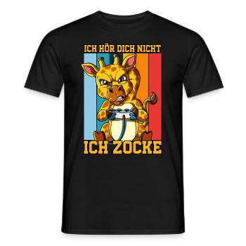 Zocken Gaming Ich Höre Dich Nicht Ich Zocke - Männer T-Shirt - Schwarz - Vorne - AI Model Male 178 light (178cm)