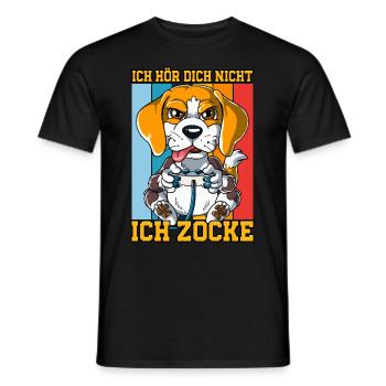 Zocken Gaming Ich Höre Dich Nicht Ich Zocke - Männer T-Shirt - Schwarz - Vorne - AI Model Male 178 light (178cm)
