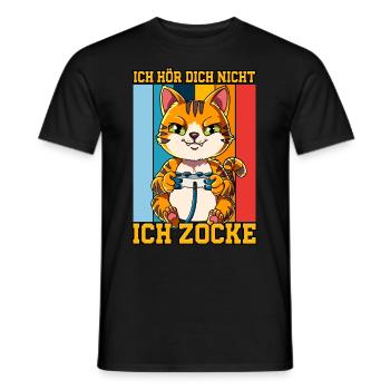 Zocken Gaming Ich Höre Dich Nicht Ich Zocke - Männer T-Shirt - Schwarz - Vorne - AI Model Male 178 light (178cm)