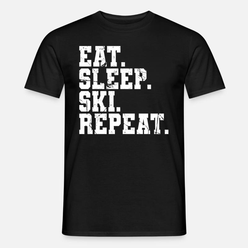 Skifahren Ski - Männer T-Shirt - Schwarz