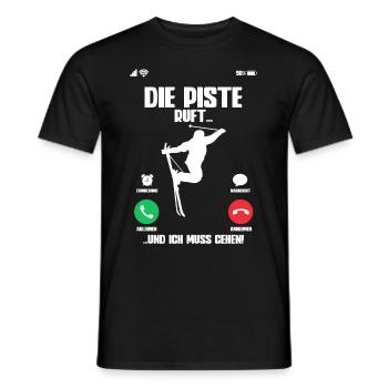 Skifahren Ski - Männer T-Shirt - Schwarz - Vorne - AI Model Male 178 light (178cm)