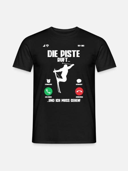 Skifahren Ski - Männer T-Shirt - Schwarz
