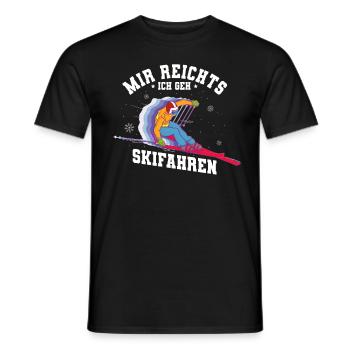 Skifahren Ski - Männer T-Shirt - Schwarz - Vorne - AI Model Male 178 light (178cm)