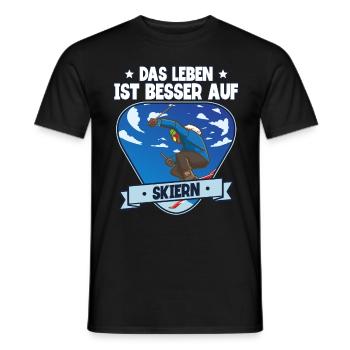 Skifahren Ski - Männer T-Shirt - Schwarz - Vorne - AI Model Male 178 light (178cm)