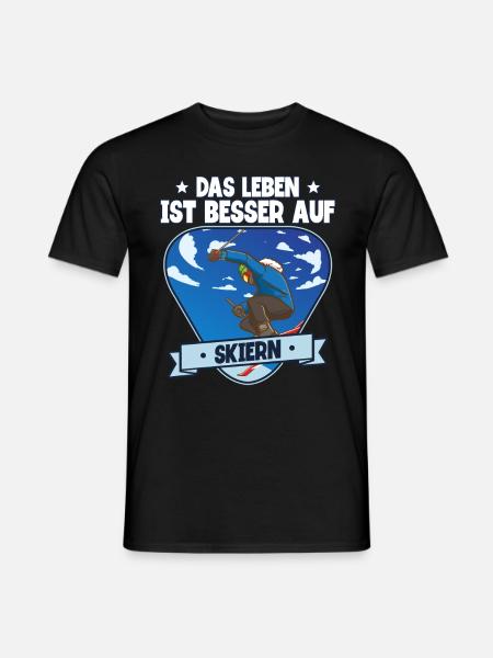 Skifahren Ski - Männer T-Shirt - Schwarz