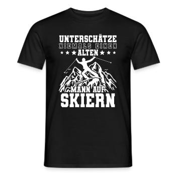 Skifahren Ski - Männer T-Shirt - Schwarz - Vorne - AI Model Male 178 light (178cm)