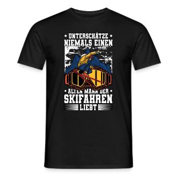 Skifahren Ski - Männer T-Shirt - Schwarz - Vorne - AI Model Male 178 light (178cm)