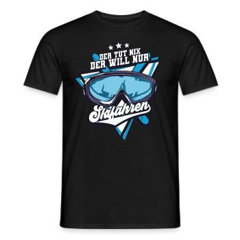 Skifahren Ski - Männer T-Shirt - Schwarz - Vorne - AI Model Male 178 light (178cm)