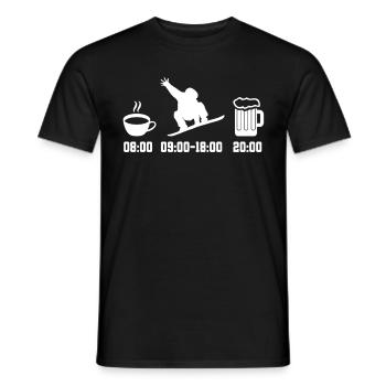 Snowboard - Männer T-Shirt - Schwarz - Vorne - AI Model Male 178 light (178cm)