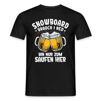 Snowboard - Männer T-Shirt - Schwarz - Vorne - AI Model Male 178 light (178cm)