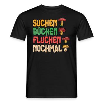 Pilzsammler Pilz Sucher - Männer T-Shirt - Schwarz - Vorne - AI Model Male 178 light (178cm)
