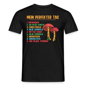 Pilzsammler Pilz Sucher - Männer T-Shirt - Schwarz - Vorne - AI Model Male 178 light (178cm)